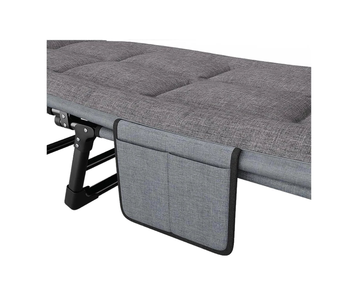 Green Lion Foldable Camping Bed with Adjustable Backrest & Pillow, Portable Sleeping Cot