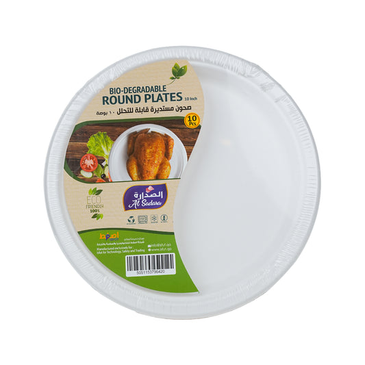 Al Sadara Bio- Degradable Round 10” Plates 10’s
