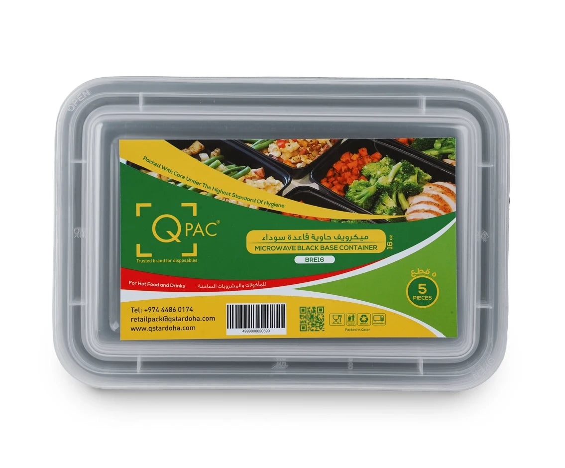 Microwave 16 Oz Rectangle Container Q Pac 1X5 Piece