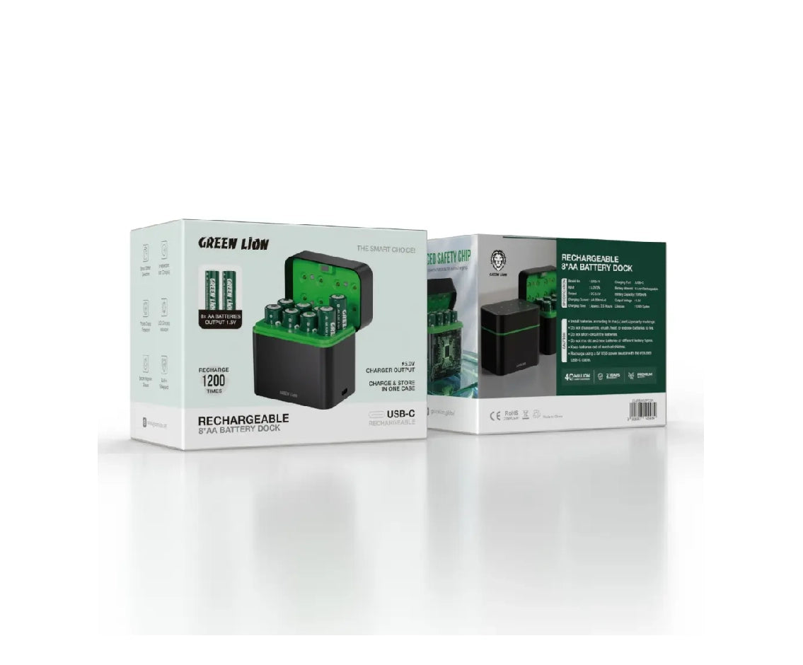 Green Lion Rechargeable 8 AA Battery Dock