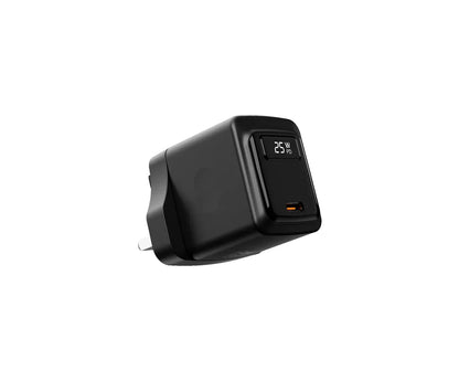 Porodo GaN 25W Usb-C wall charger real time power display