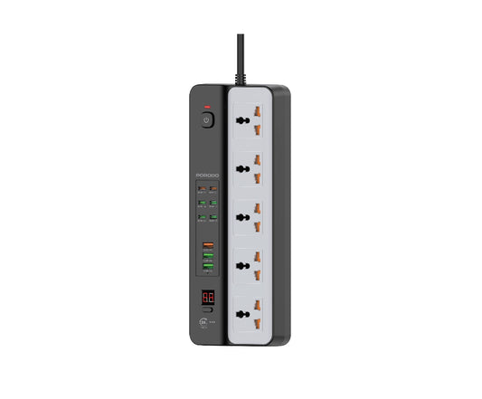 Porodo 5Ac Universal Power Strip 9 Usb Ports (6C + 3A) 3000W