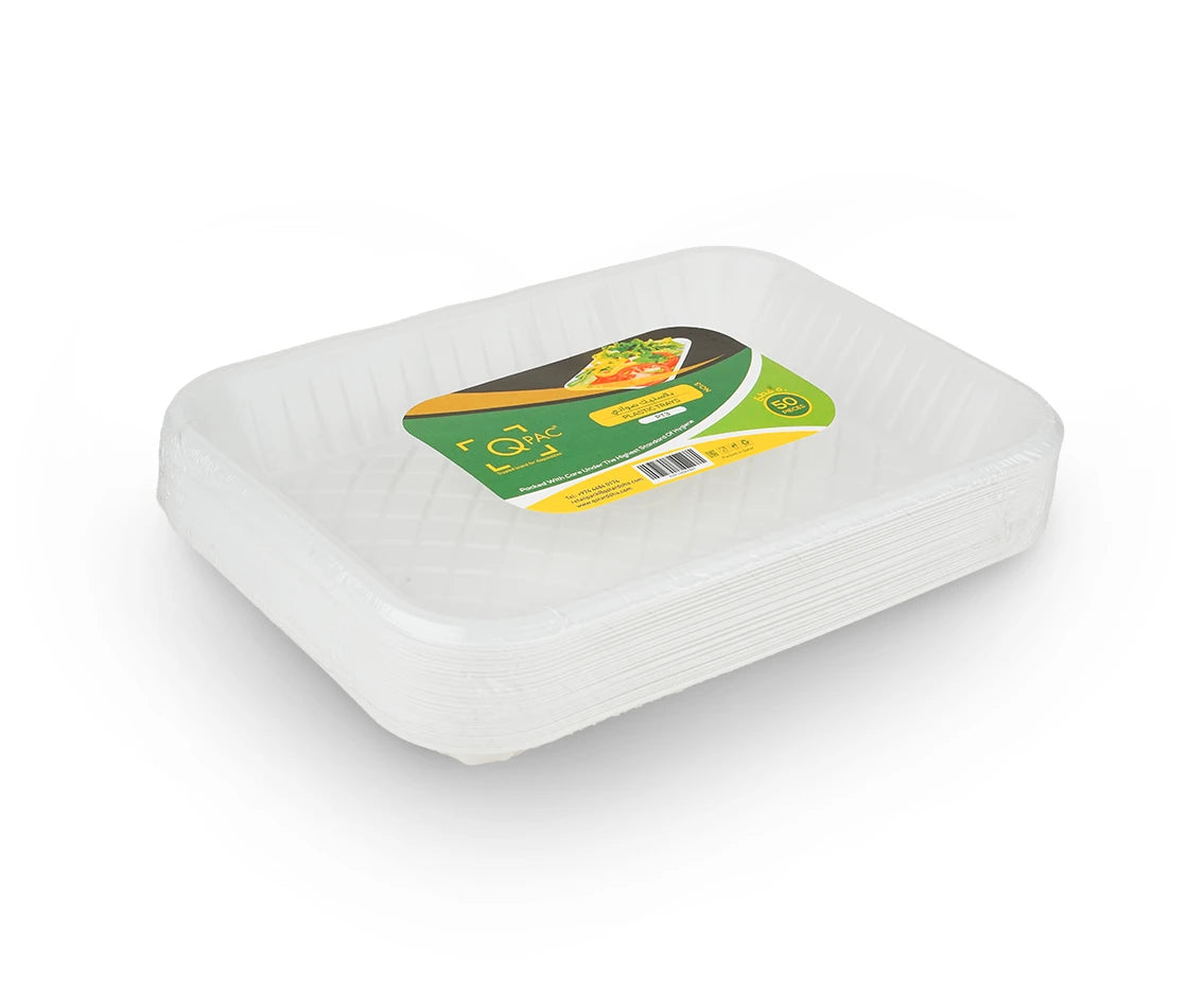 Plastic Tray No3 Q Pac 1X50 Pieces