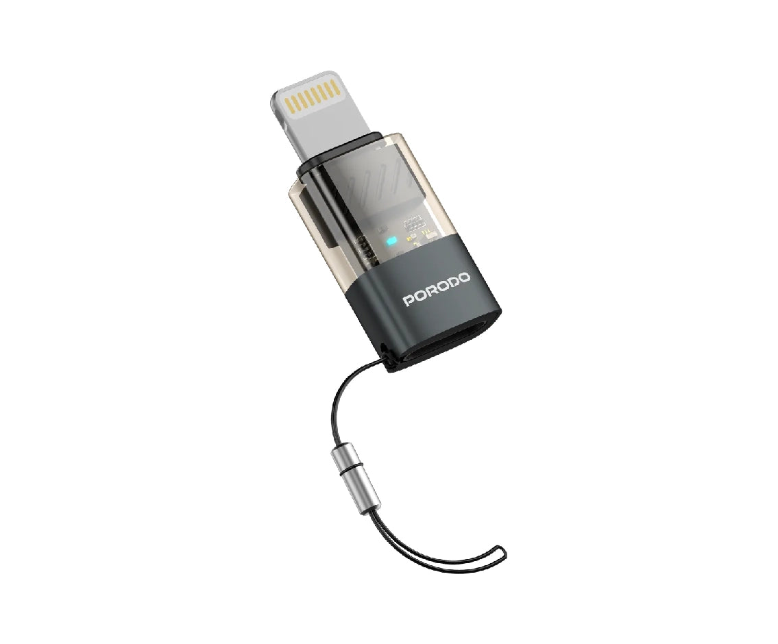 Porodo Transparent Otg Adapter  Usb- C to Lightning