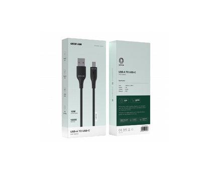 كابل Green Lion بقدرة 15 واط من نوع USB-A إلى USB-C بطول متر واحد مصنوع من مادة PVC
