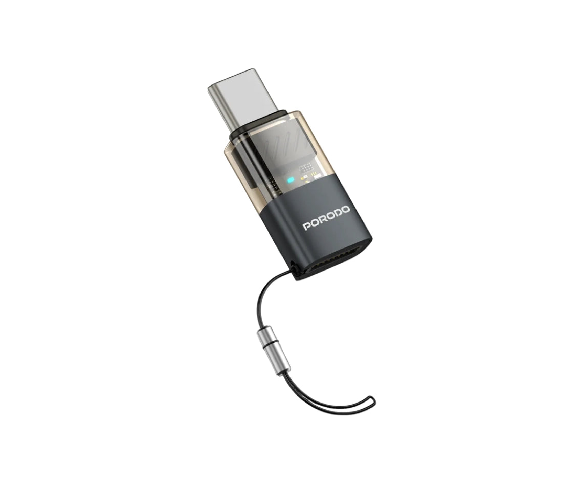 Porodo Transparent Otg Adapter Lightning to Usb- C