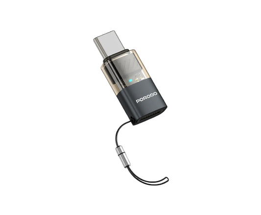 Porodo Transparent Otg Adapter Lightning to Usb- C