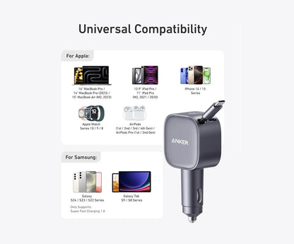 Anker 2 In 1 Clutter Free Car Charger 75w