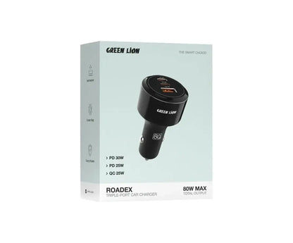 Green Lion Roadex Triple Port Car Charger 80 W