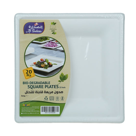 Al Sadara Bio- Degradable Square 10” Plates 20’s