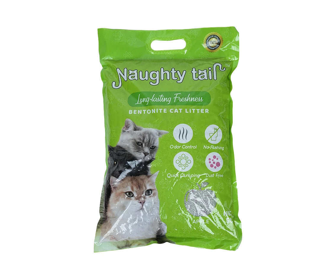 Naughty  Tail Bentonite  Cat  Litter 5L-Apple