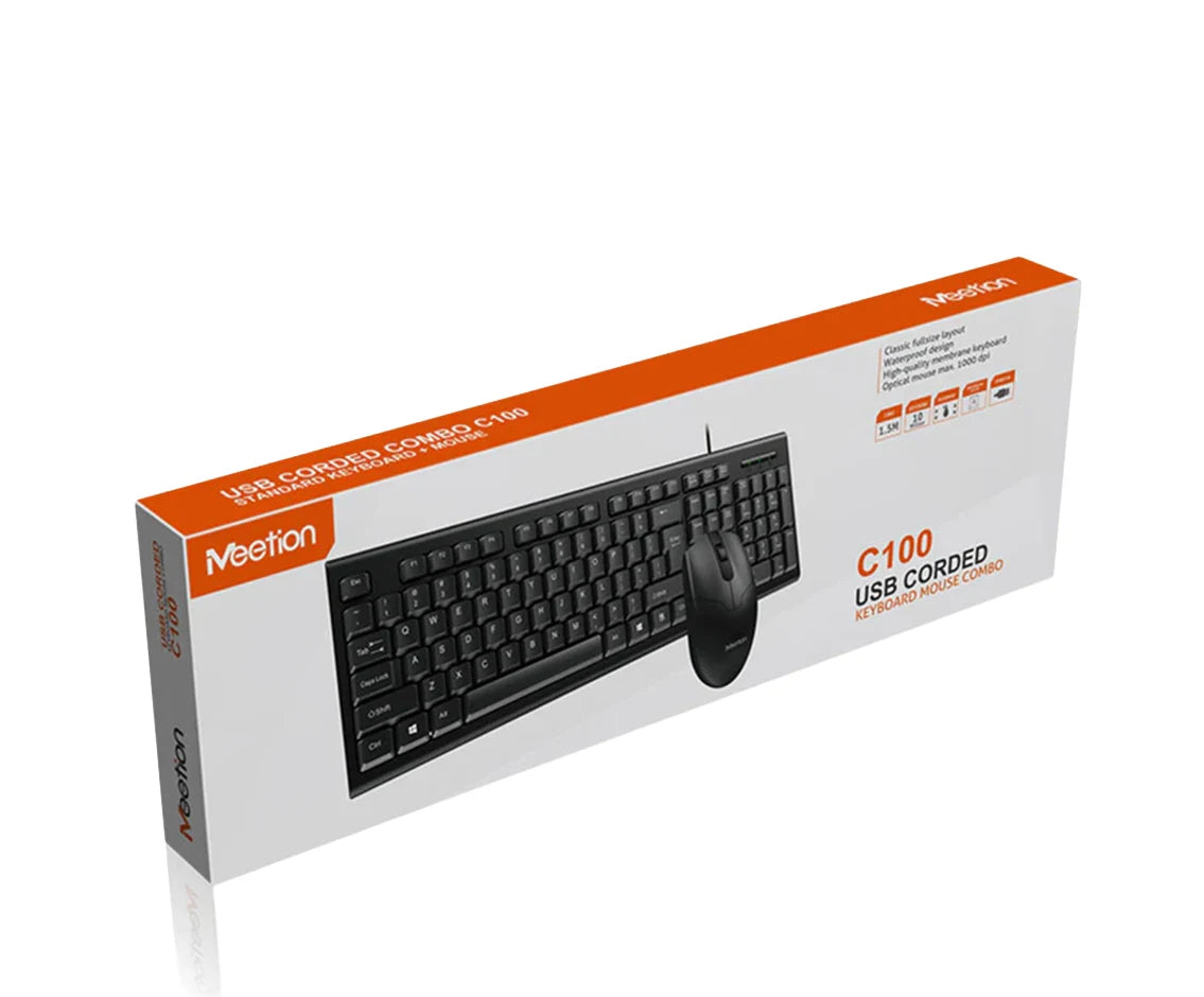 Meetion MT-C100 USB Corded Keyboard & Mouse Combo