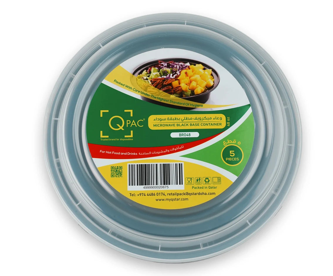 Micro 48 Oz Black Base Round Q Pac 1X5