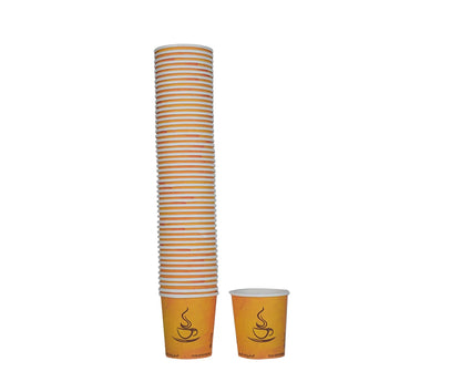 Q Pac Paper Cup 4 Oz Designed Yellow 1X50 Pieces