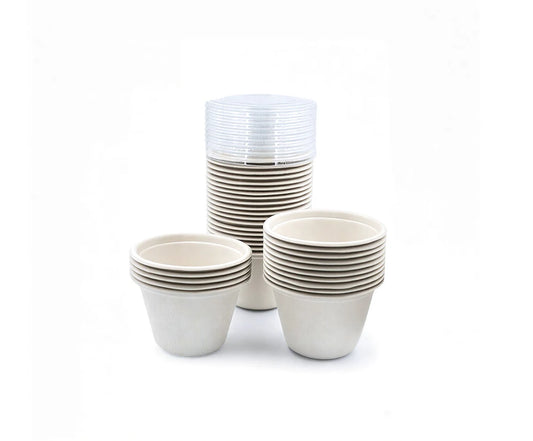 Sugarcane Sauce Cup 4Oz With Clear Lid 25 Pieces