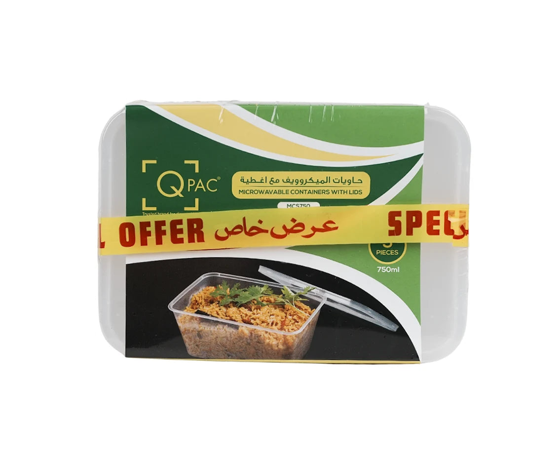 Microwave 750 Ml Container Q Pac 5 X 2 Pieces