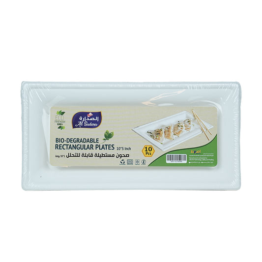 Al Sadara Bio-Degradable Rectangular 10*5” Plates 10’s
