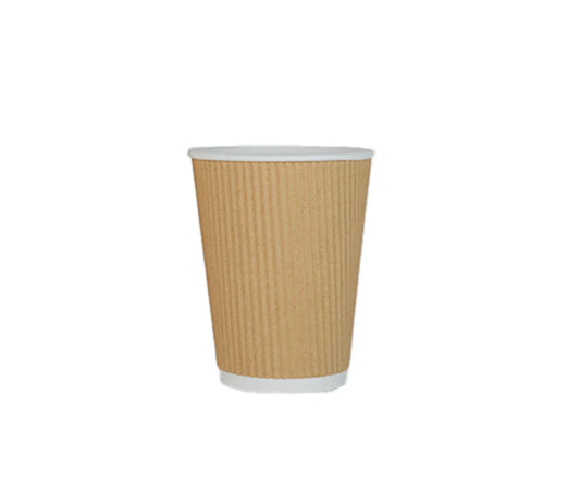 Paper Cup 12 oz Ripple Brown 1x25 Piece