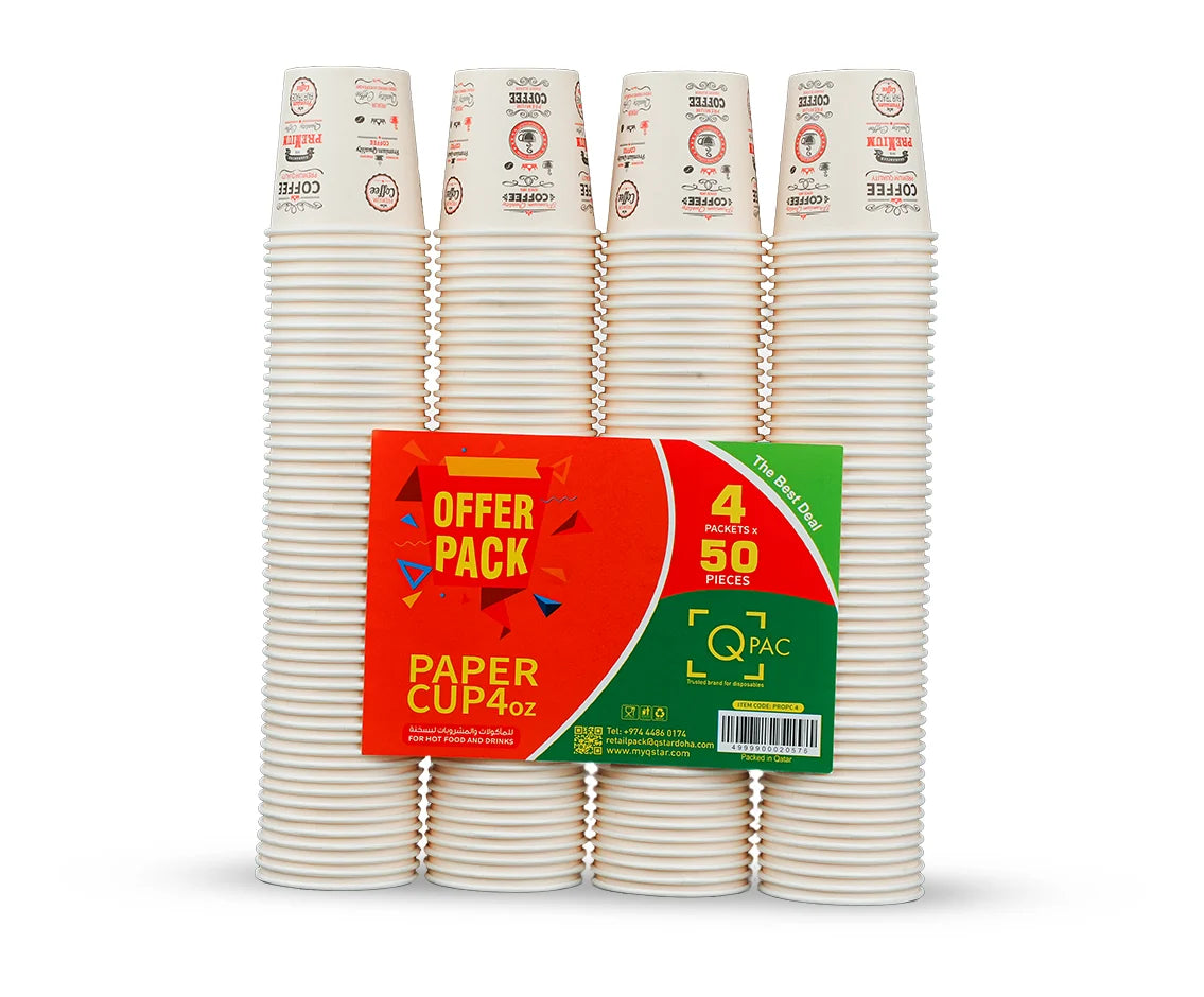 Paper Cup 4 Oz Q Pac Offer Pack 50X4 Pieces