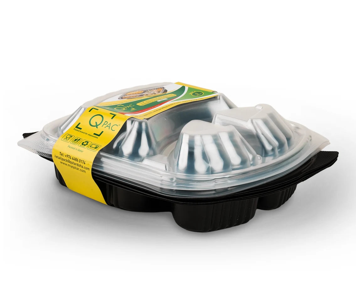 Micro Black Base 3 Compartment With Lid 1X250 Pieces