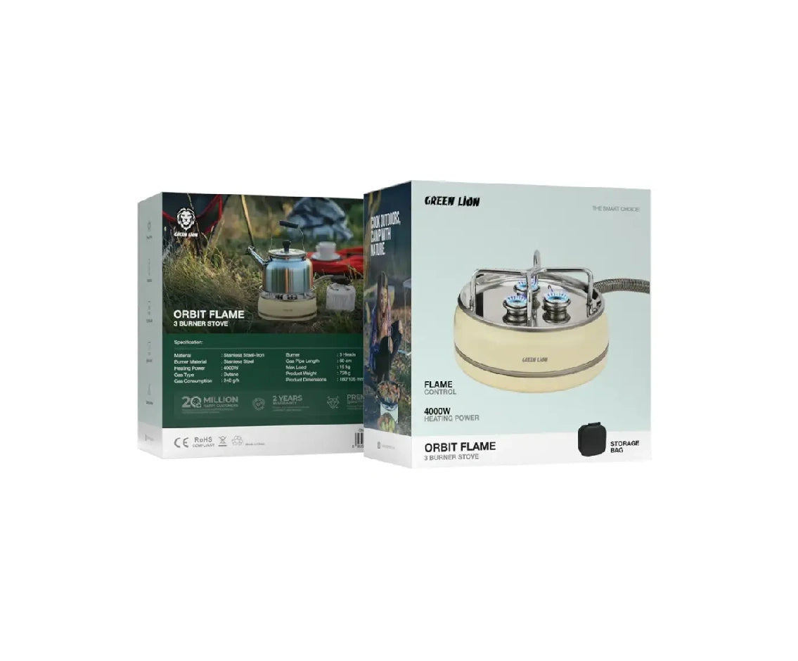 Green Lion Orbit Flame 3 Burner Stove-4000w with storage Bag