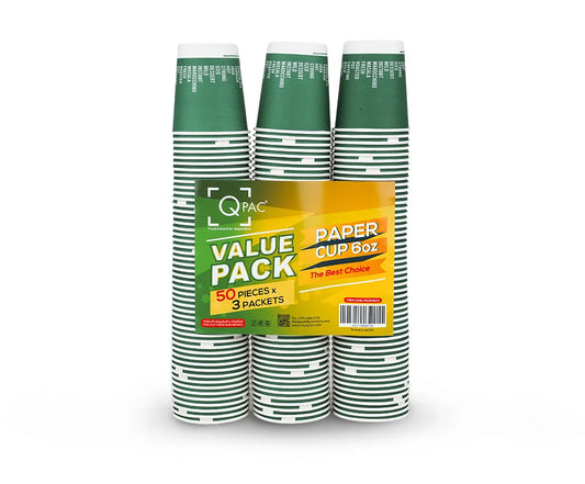Paper Cup 6 Oz Q Pac 3X50 Pieces