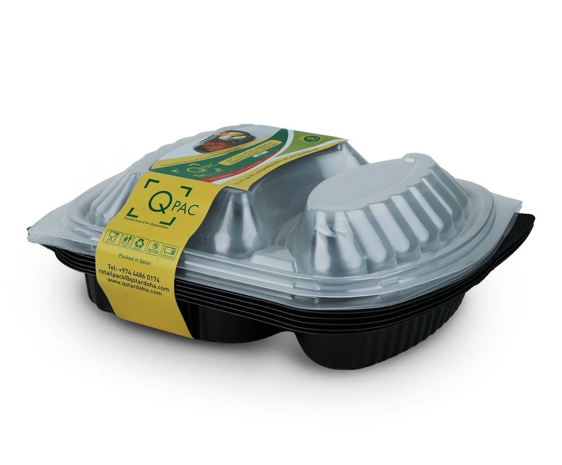 Micro Black Base 2 Compartment With Lid 1X250 Pieces