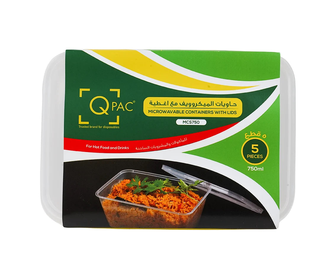Microwave 750Ml Rectangle Container 1X5 Piece