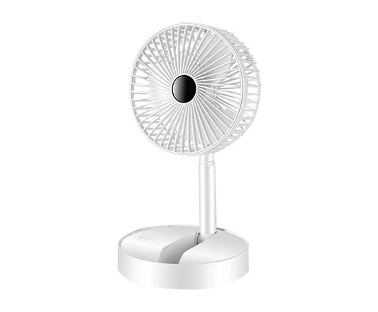 Telescopic Folding Fan (White)