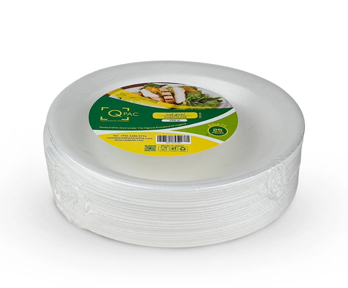 Foam 10 Inch Round Plate Q Pac 1X25 Pieces
