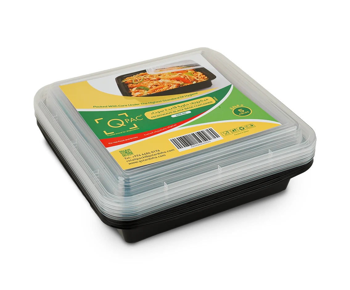 Microwave 48 Oz Rectangle Container Q Pac 1X5 Piece
