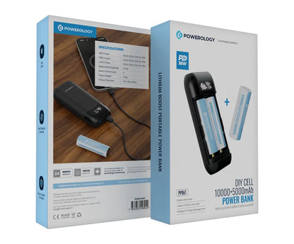 بنك طاقة Powerology DIY Cell بسعة 10000+5000 مللي أمبير