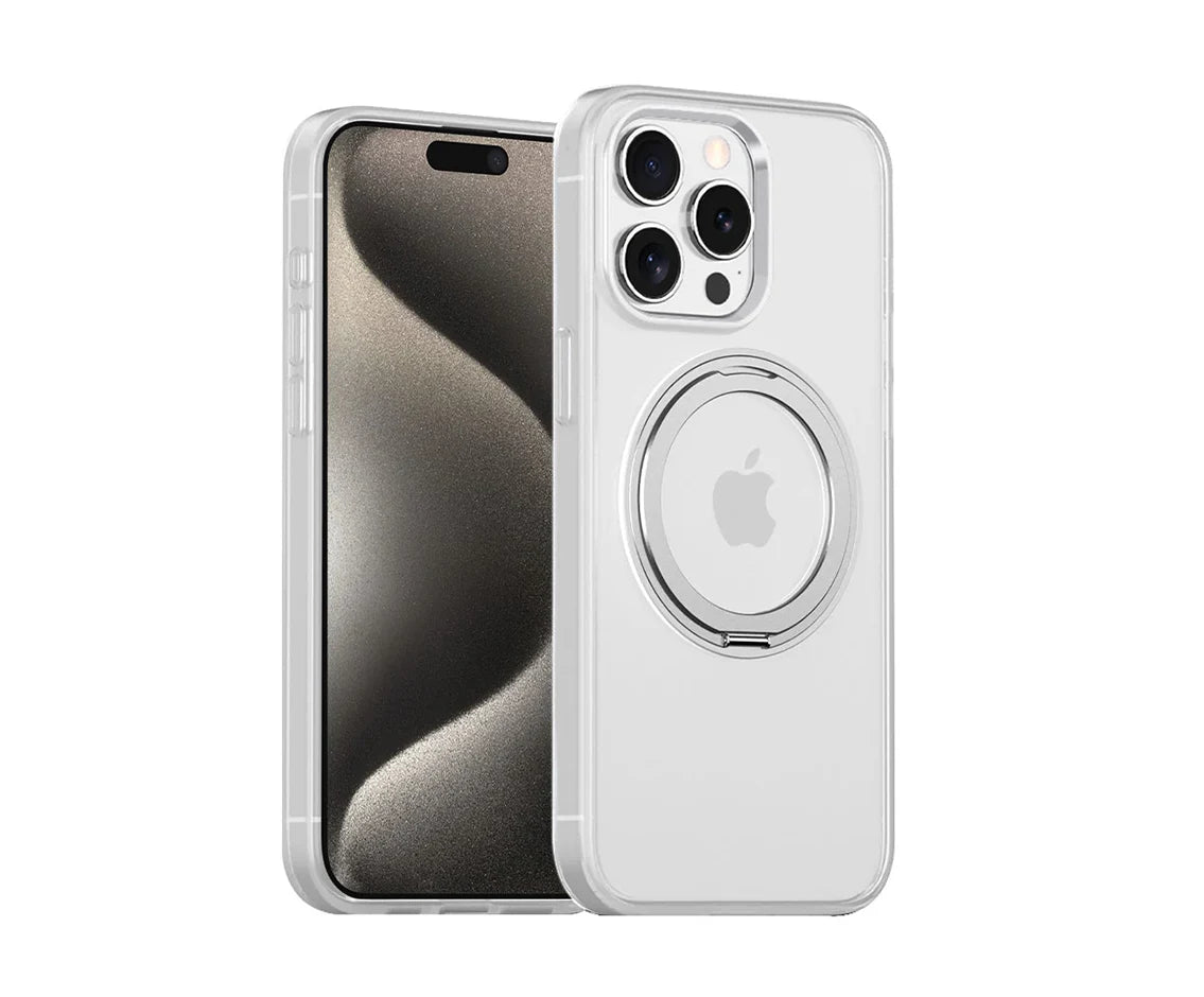 iPhone 15 Pro Max Hoco MagSafe Magnetic Case with Stand (Transparent)