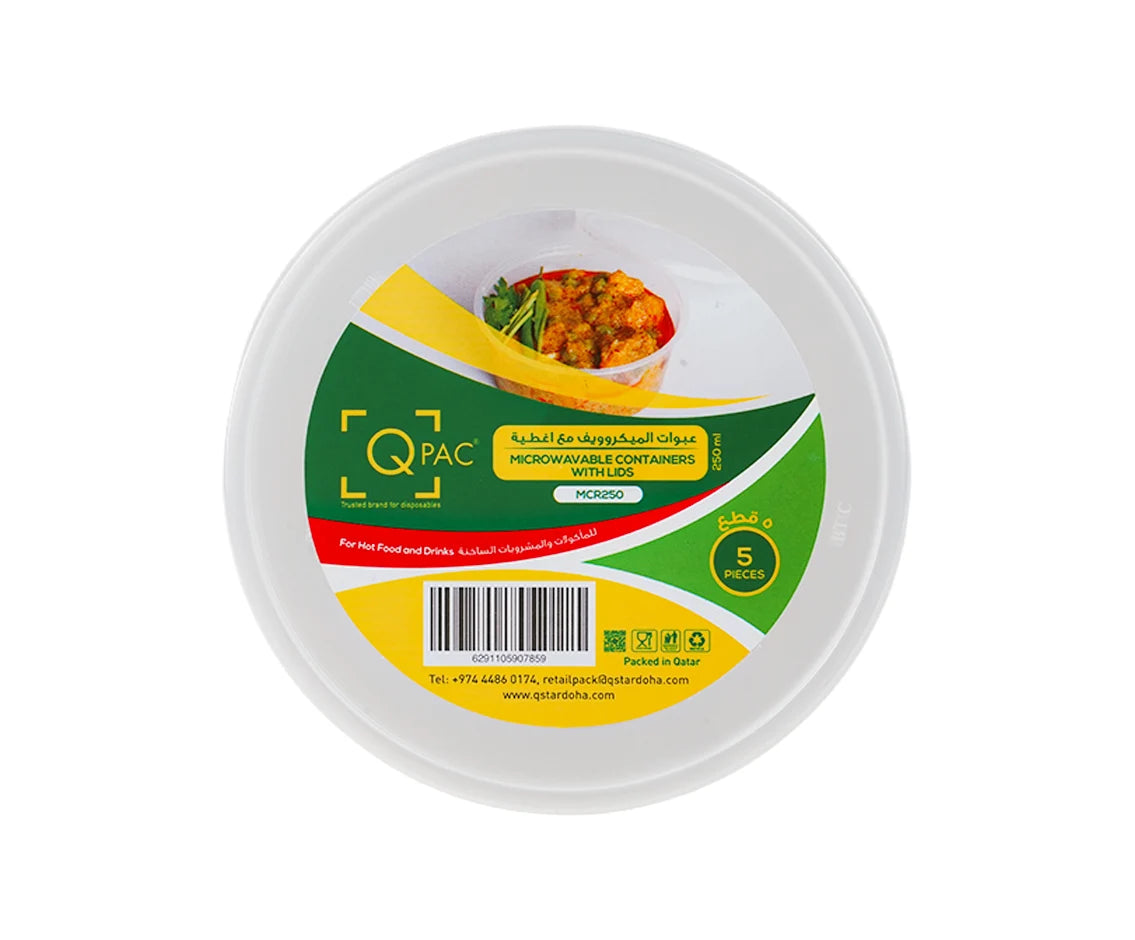 Microwave 250Ml Round Container 1X5 Piece