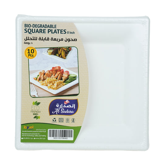 Al Sadara Bio- Degradable Square 8” Plates 10’s