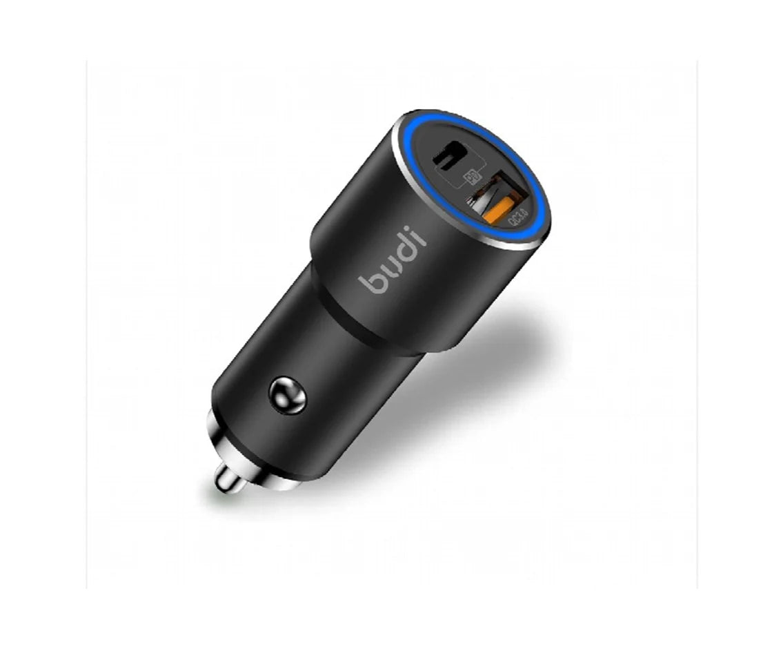 Budi Usb C Pd 30w Car Charger, Dual Ports With Quick Charge (Qc) 3.0 Car Adapter