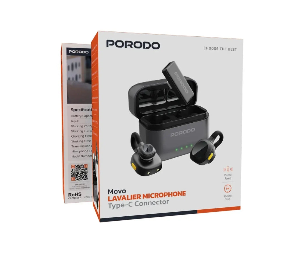 Porodo Movo Lavalier Microphone Usb-C Connector