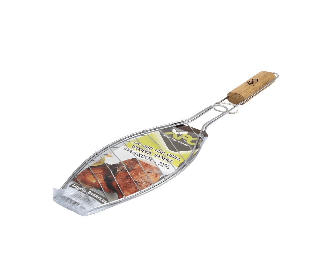 BBQ Fish Grill Wooden Handle 2295 Xpo
