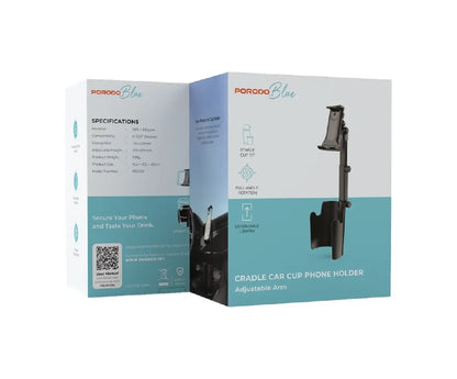 Porodo  Cradle Car Cup Phone Holder Adjustable Arm