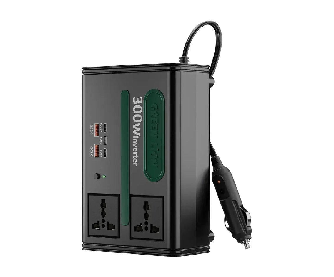 Green Lion GC-300 Car Inverter DC To AC 7 in 1 Multi-Port