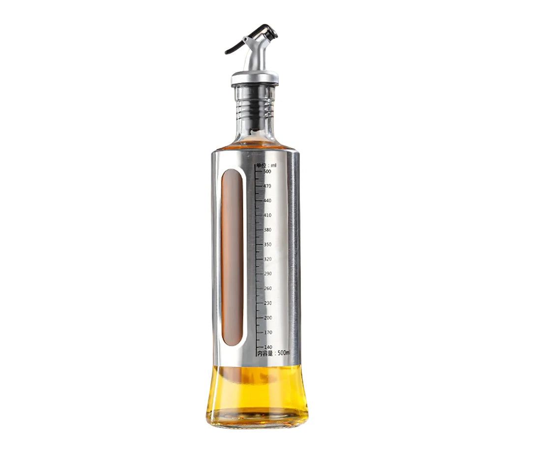 glass oil cruet bottle with measuring scale 300ml