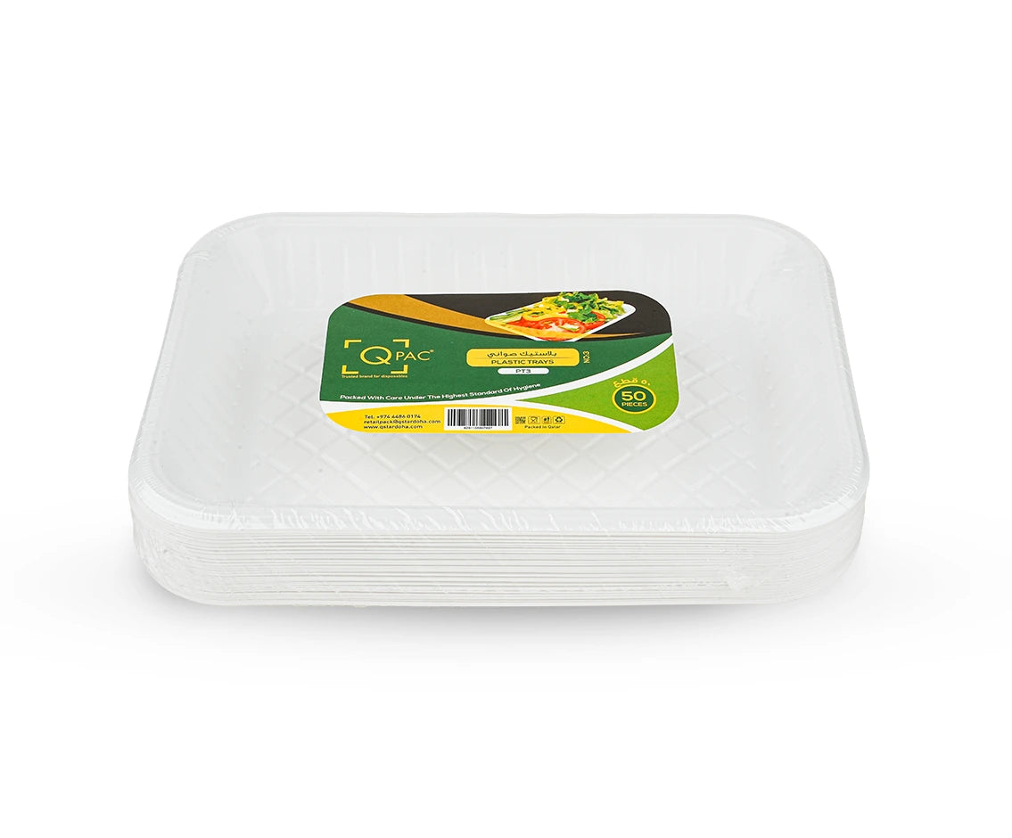 Plastic Tray No3 Q Pac 1X50 Pieces
