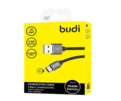 BUDI USB TO TYPE C CABLE 2 MTR