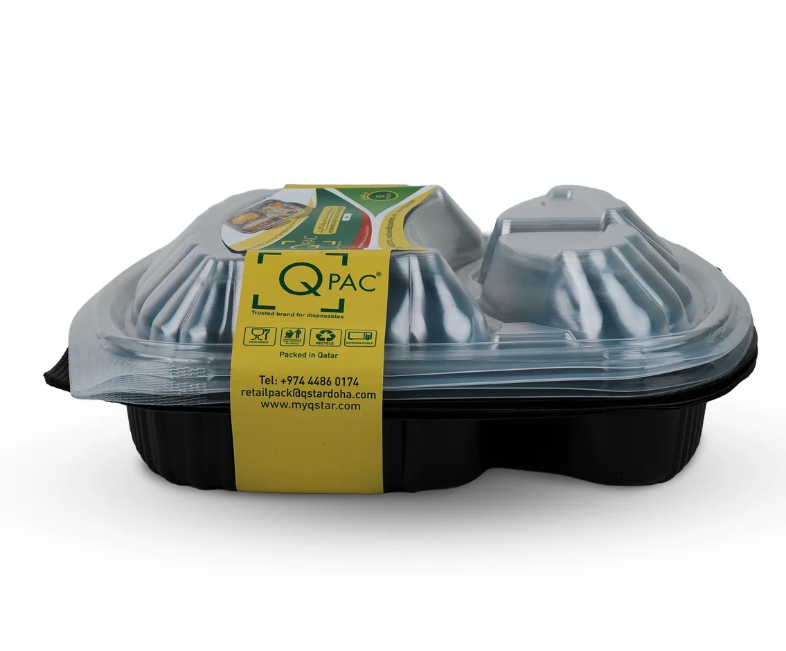 Micro Black Base 3 Compartment With Lid 1X250 Pieces