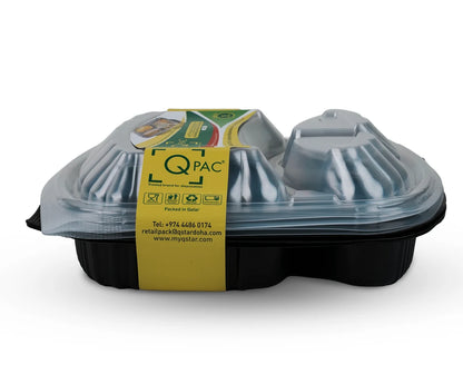 Micro Black Base 3 Compartment With Lid 1X250 Pieces