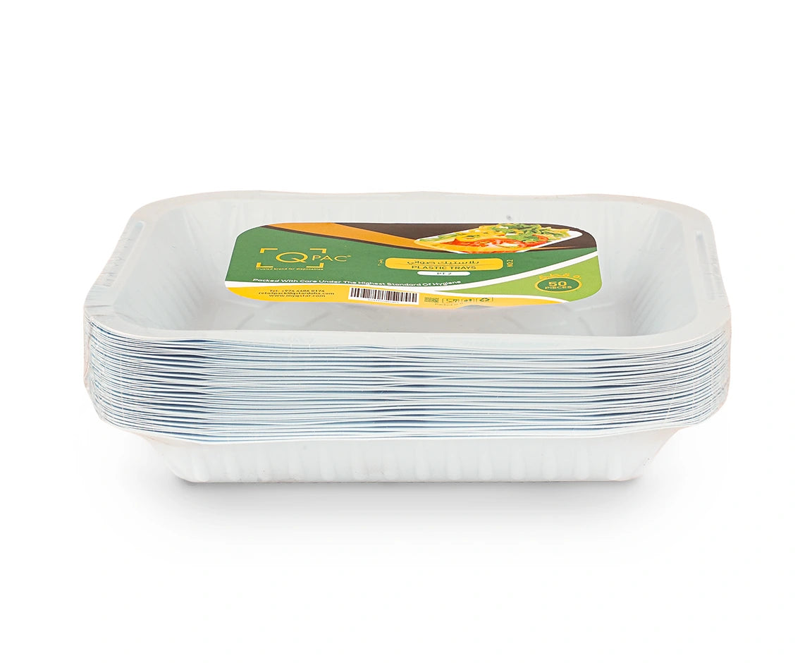 Plastic Tray No2 Q Pac 1X50 Pieces