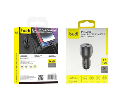 Budi 40W Dual PD Car Adapter