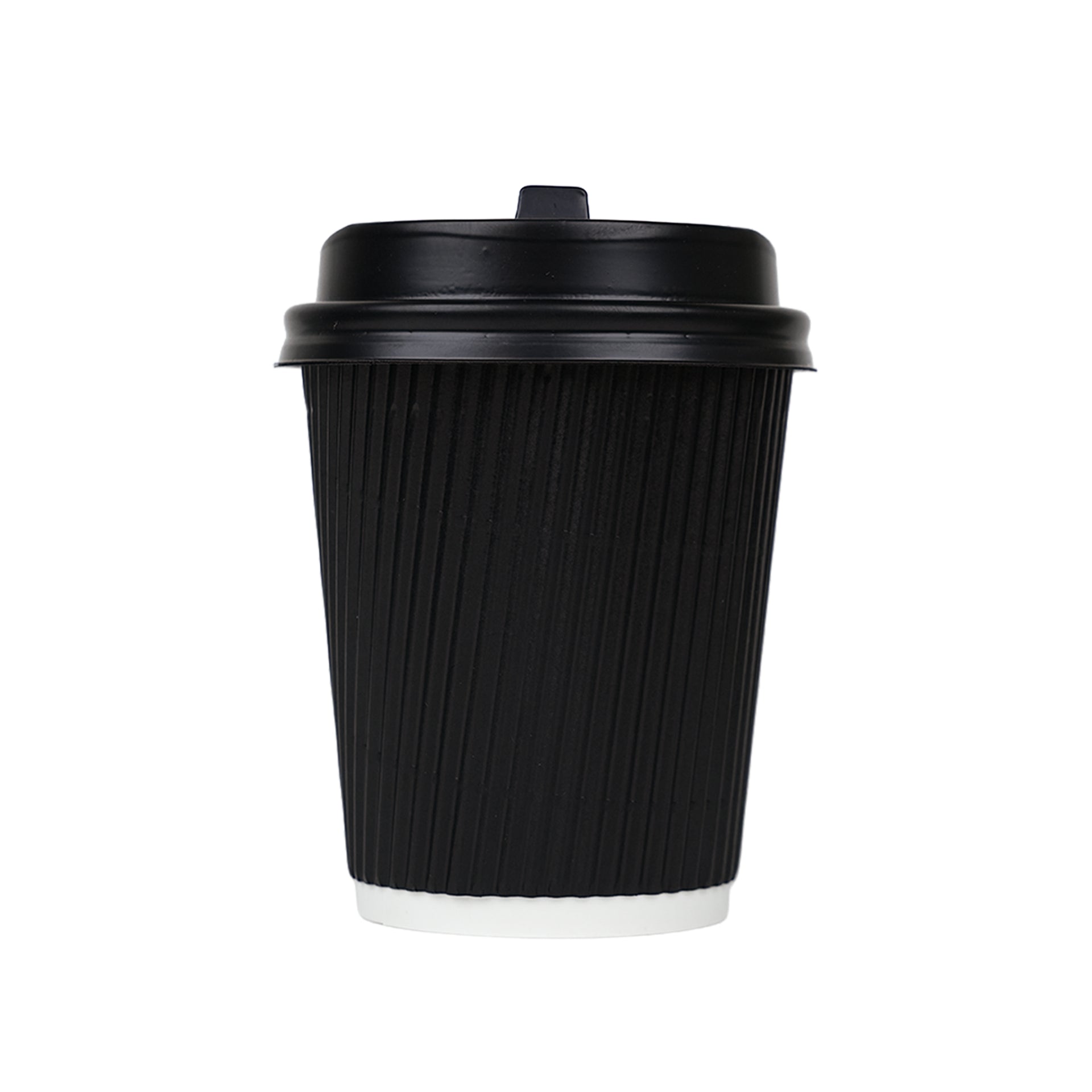 Al Sadara Paper Ripple Cup 8oz BRN/BLK/WHT with Lid 10’s