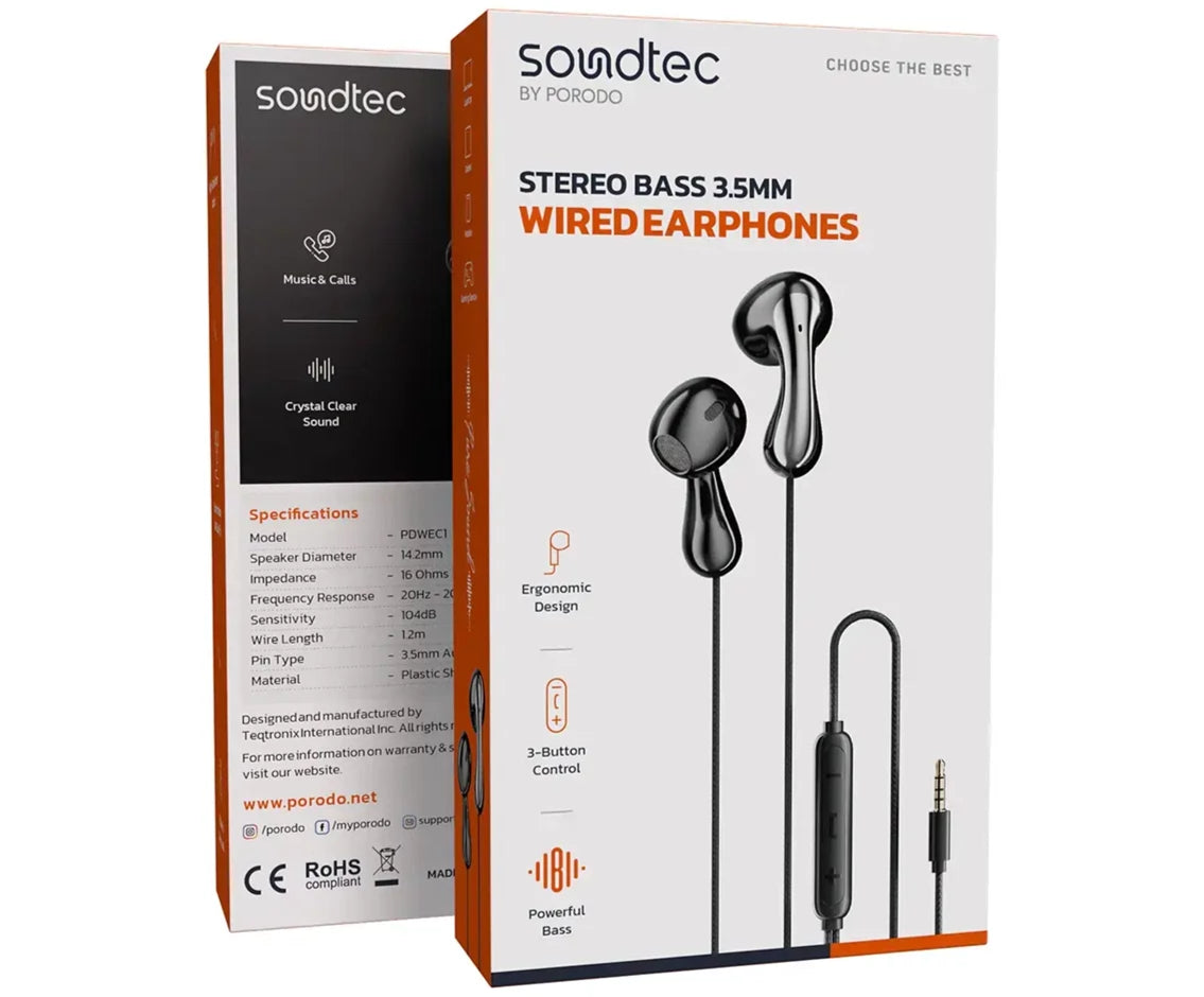سماعات أذن سلكية من نوع Type-C مزودة بمضخم صوت ستيريو من Soundtec