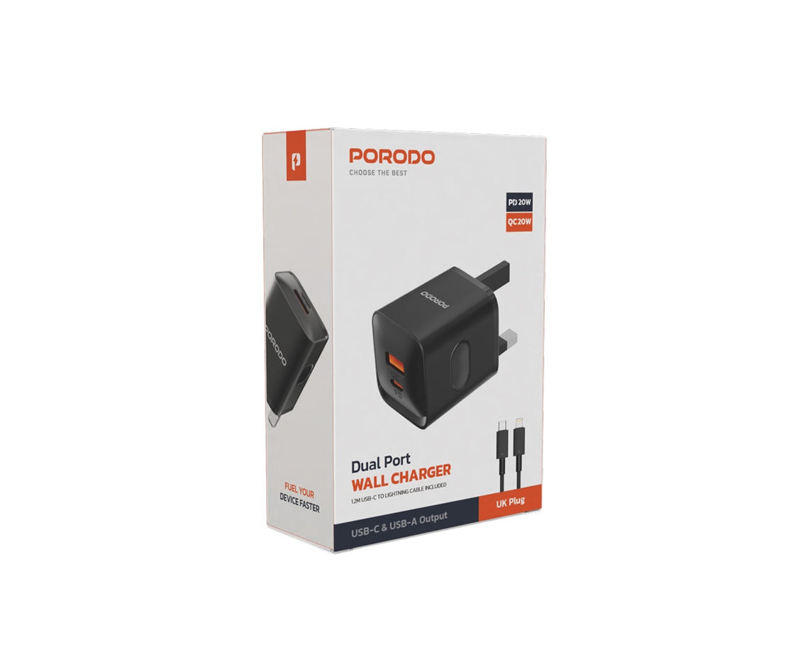 Porodo dual port Gan wall charger